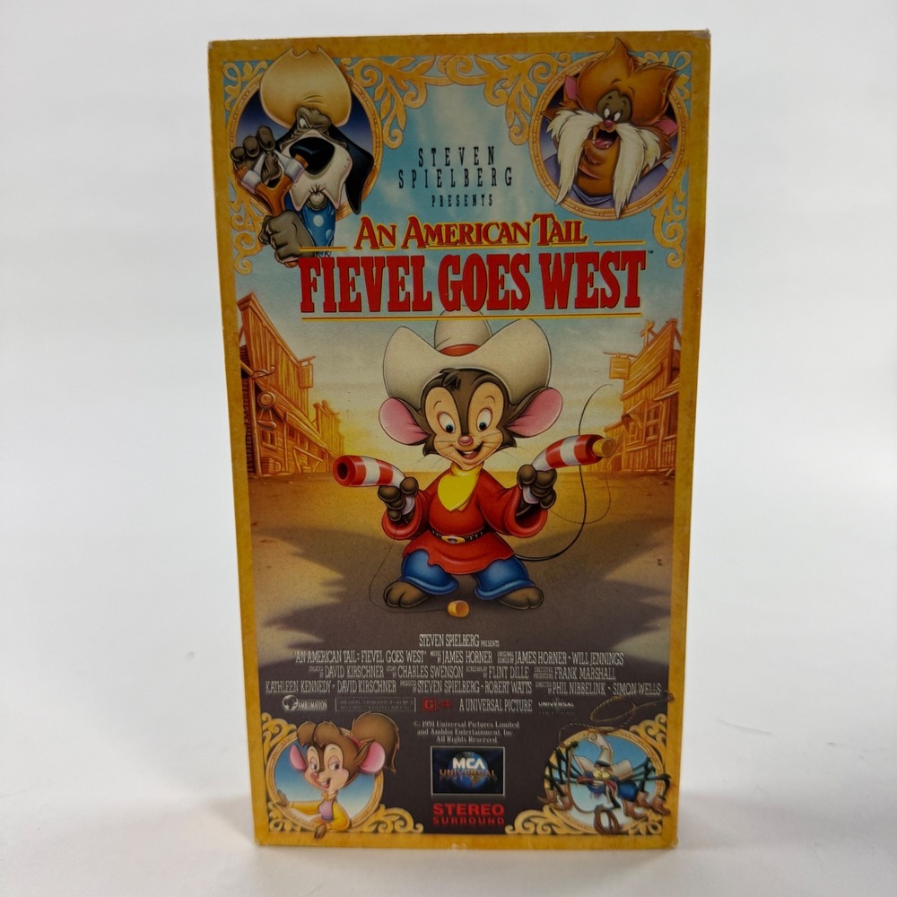 An American Tail Fievel Goes West VHS 1991 MCA Universal Animated Movie G Rating